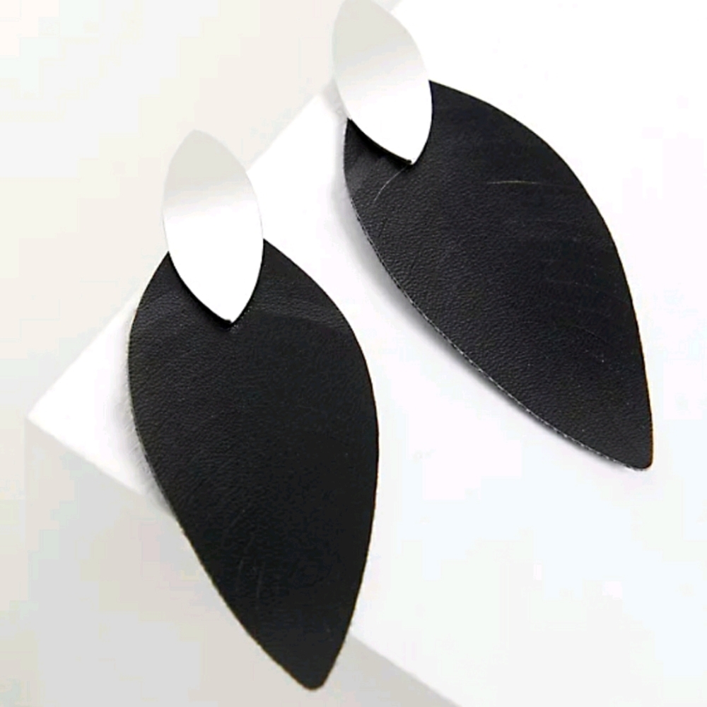Torrid Faux Leather Leaf Earrings Jewelry
